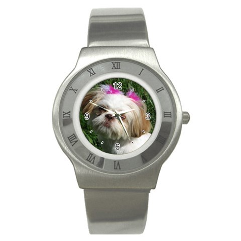 Use Your Dog Photo Shih Tzu Stainless Steel Watch from ArtsNow.com Front