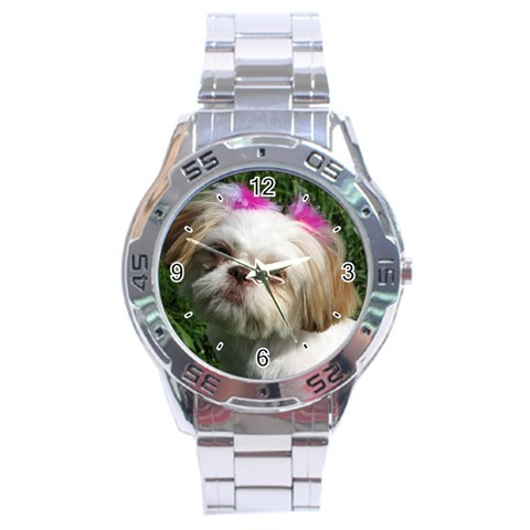 Use Your Dog Photo Shih Tzu Stainless Steel Analogue Men’s Watch from ArtsNow.com Front