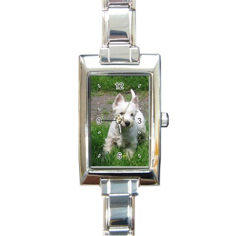 Use Your Dog Photo Westie Rectangular Italian Charm Watch from ArtsNow.com Front