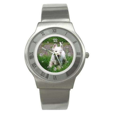 Use Your Dog Photo Westie Stainless Steel Watch from ArtsNow.com Front