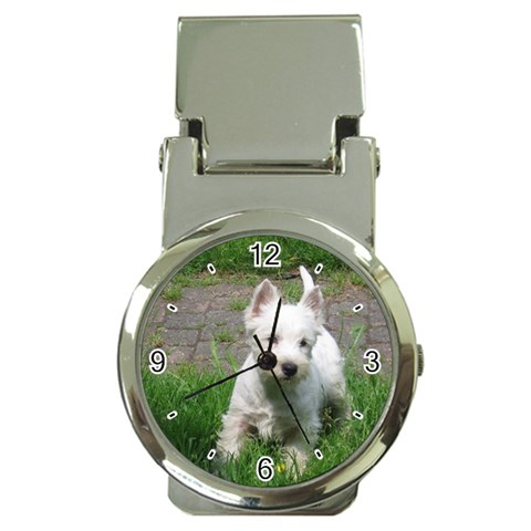 Use Your Dog Photo Westie Money Clip Watch from ArtsNow.com Front