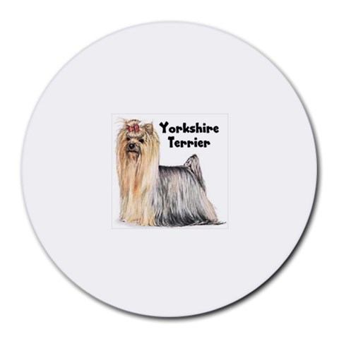 Yorkshire Terrier Yorkie Round Mousepad from ArtsNow.com Front