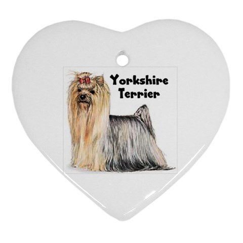 Yorkshire Terrier Yorkie Ornament (Heart) from ArtsNow.com Front