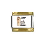 Yorkshire Terrier Yorkie Gold Trim Italian Charm (9mm)