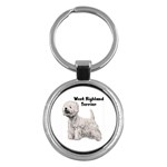 West Highland Terrier Westie Key Chain (Round)