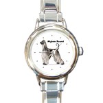 Afghan Hound Round Italian Charm Watch