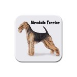 Airedale Terrier Rubber Square Coaster (4 pack)