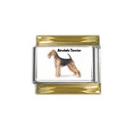 Airedale Terrier Gold Trim Italian Charm (9mm)