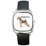 Airedale Terrier Square Metal Watch