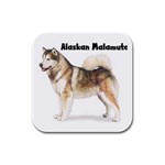 Alaskan Malamute Rubber Square Coaster (4 pack)