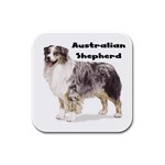 Australian Shepherd Rubber Square Coaster (4 pack)