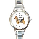 Australian Terrier Round Italian Charm Watch