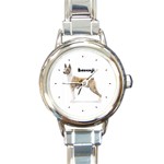 Basenji Round Italian Charm Watch