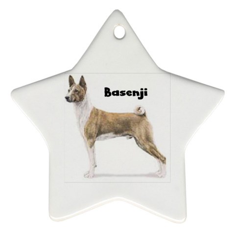 Basenji Ornament (Star) from ArtsNow.com Front