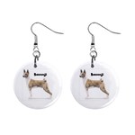 Basenji 1  Button Earrings