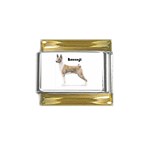 Basenji Gold Trim Italian Charm (9mm)