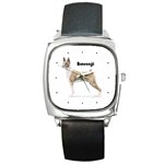 Basenji Square Metal Watch