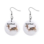 Basset Hound 1  Button Earrings