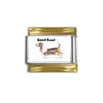 Basset Hound Gold Trim Italian Charm (9mm)