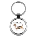 Basset Hound Key Chain (Round)