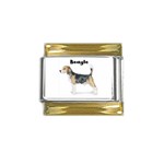 Beagle Gold Trim Italian Charm (9mm)