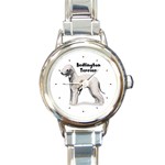 Bedlington Terrier Round Italian Charm Watch