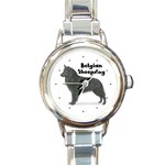 Belgian Sheepdog Round Italian Charm Watch