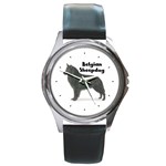 Belgian Sheepdog Round Metal Watch