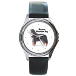 Bernese Mountain Dog Round Metal Watch