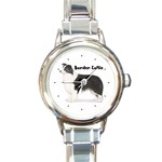 Border Collie Round Italian Charm Watch