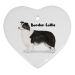 Border Collie Ornament (Heart)