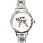 Border Terrier Round Italian Charm Watch