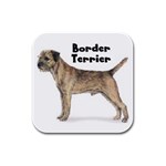 Border Terrier Rubber Square Coaster (4 pack)