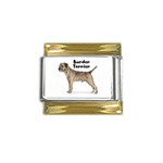 Border Terrier Gold Trim Italian Charm (9mm)