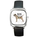 Border Terrier Square Metal Watch