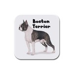 Boston Terrier Rubber Square Coaster (4 pack)