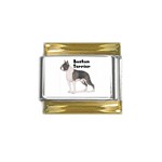 Boston Terrier Gold Trim Italian Charm (9mm)