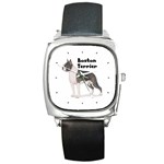 Boston Terrier Square Metal Watch