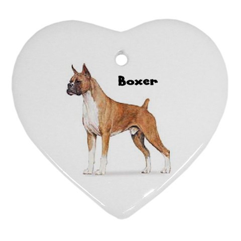 Boxer Ornament (Heart) from ArtsNow.com Front