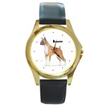 Boxer Round Gold Metal Watch