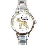 Brussels Griffon Round Italian Charm Watch