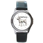 Bull Terrier Round Metal Watch