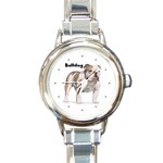 Bulldog Round Italian Charm Watch