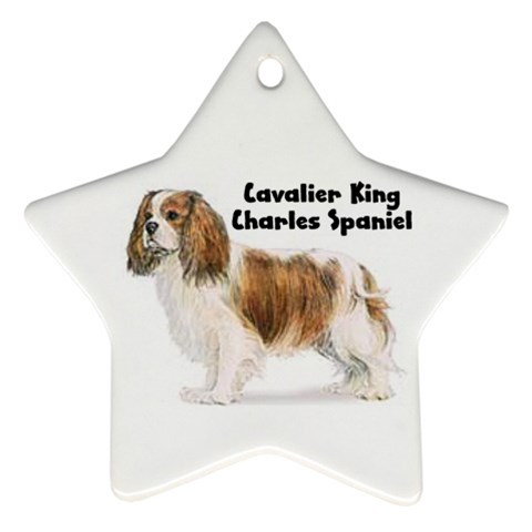 Cavalier King Charles Spaniel Ornament (Star) from ArtsNow.com Front