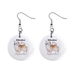 Chihuahua Long Hair 1  Button Earrings