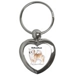 Chihuahua Long Hair Key Chain (Heart)