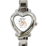 Chihuahua Long Hair Heart Italian Charm Watch