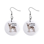 Chinese Crested 1  Button Earrings