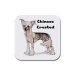 Chinese Crested Rubber Square Coaster (4 pack)