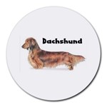 Dachshund Long Haired Round Mousepad